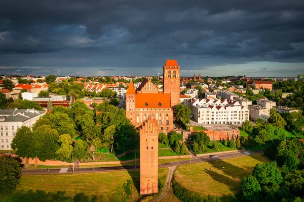 Castle Cathedral Kwidzyn Illuminated Setting Sun Poland — Stock Fotó