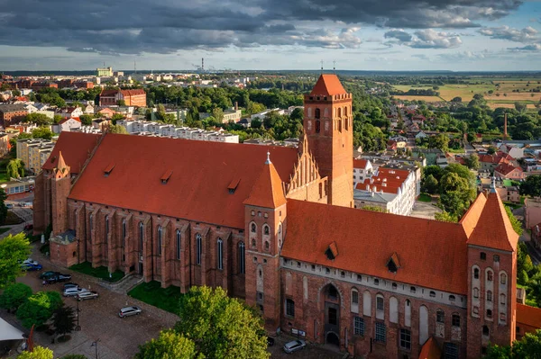 Castle Cathedral Kwidzyn Illuminated Setting Sun Poland — 图库照片