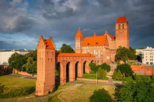 Castle Cathedral Kwidzyn Illuminated Setting Sun Poland — Stock Photo, Image