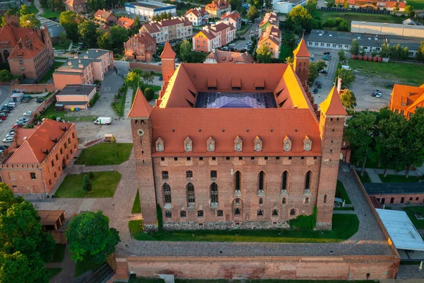 Тевтонський Замок Гнєве Світлі Призахідного Сонця Польща — стокове фото