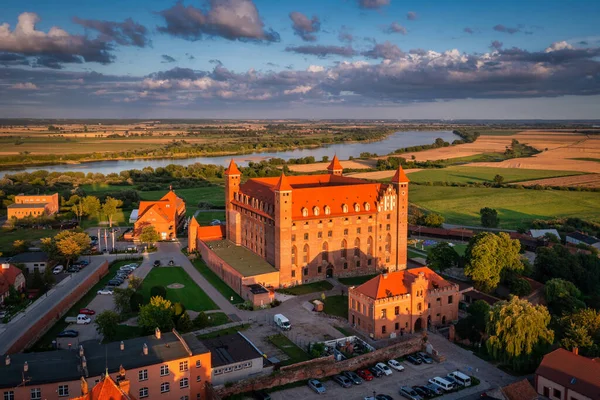 Teutonic Castle Gniew Light Setting Sun Poland — Zdjęcie stockowe