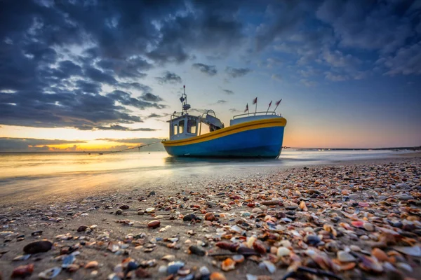 Beautiful Sunrise Beach Baltic Sea Sopot Poland — Zdjęcie stockowe