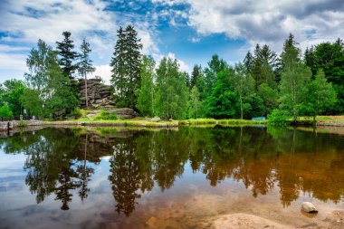 Beautiful scenery of the Szklarska Poreba town in Karkonosze mountains, Giant Mountains. Poland