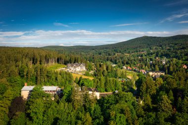 Beautiful scenery of the Szklarska Poreba town in Karkonosze mountains, Giant Mountains. Poland