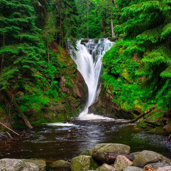 Beautiful Szklarki Waterfall Karkonosze Mountains Poland — стоковое фото