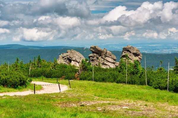 Summer Scenery Trail Mount Szrenica Karkonosze Mountains Poland — Stock Fotó