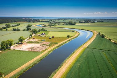 Summer scenery of Sztutowo by the Wisla Krolewiecka river, Pomerania. Poland