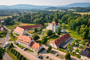 Beautiful architecture of the Wojanow Palace in Lower Silesia. Poland