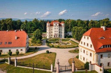 Beautiful architecture of the Wojanow Palace in Lower Silesia. Poland