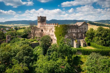 Beautiful architecture of the Bolkow castle in Lower Silesia at summer. Poland