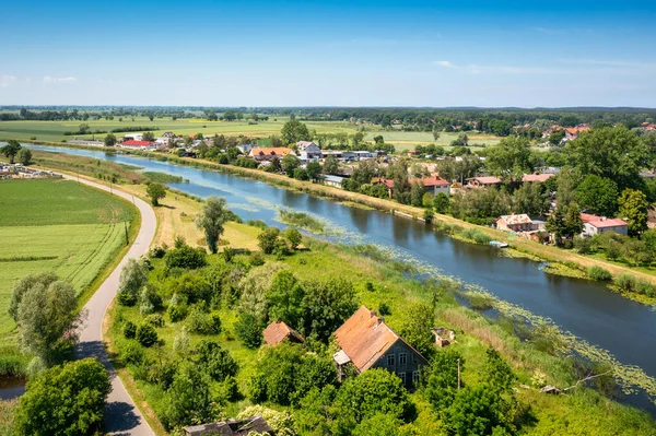 Summer Scenery Sztutowo Wisla Krolewiecka River Pomerania Poland — 스톡 사진