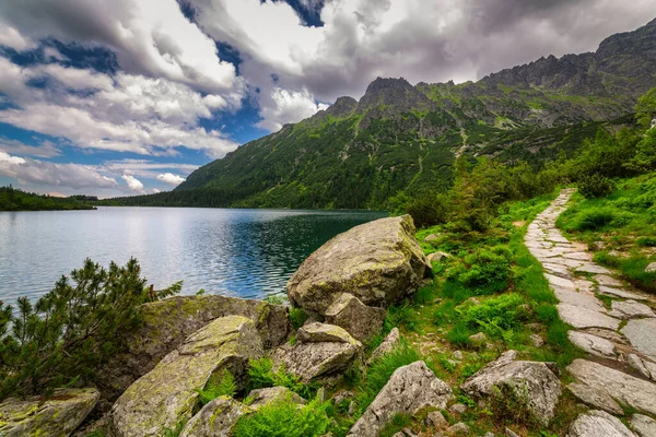 Úžasná Krajina Jezera Eye Sea Tatrách Polsko — Stock fotografie