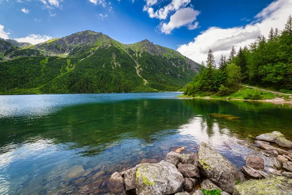 Paisagem Incrível Olho Lago Mar Nas Montanhas Tatra Polônia — Fotografia de Stock