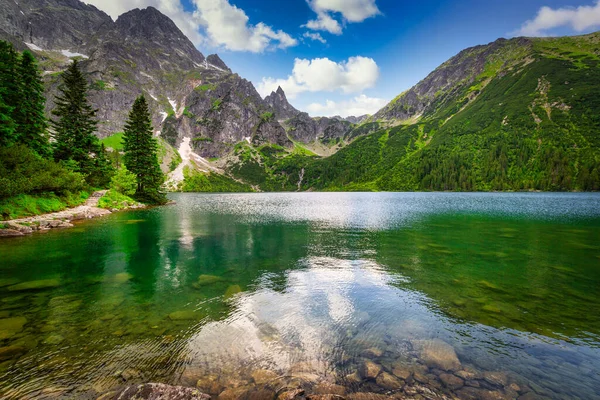 Úžasná Krajina Jezera Eye Sea Tatrách Polsko — Stock fotografie