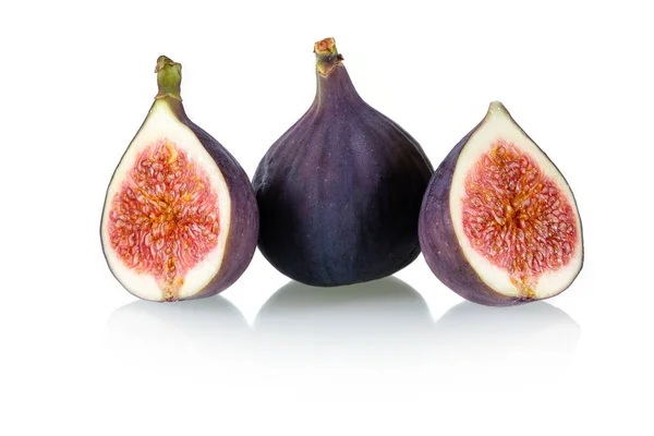 Fresh Fig Half Isolated White Background — Stock Photo, Image