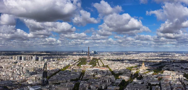 Удивительная Панорама Парижа Эйфелевой Башней Солнечный День Франция — стоковое фото