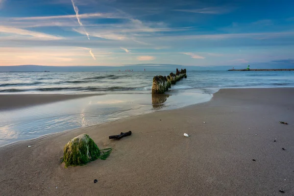 Sunset Beach Baltic Sea Gdansk Poland — Photo