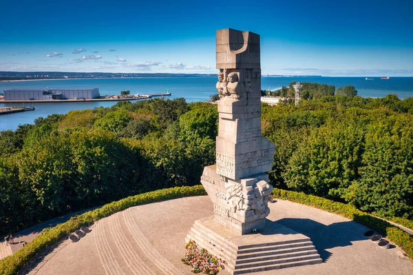 Gdansk Poland September 2022 Monument Defenders Coast Westereplatte Peninsula Gdansk — Stock Photo, Image