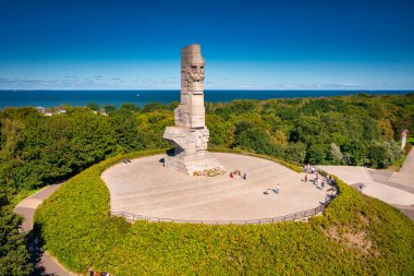 Gdansk, Polonya - 6 Eylül 2022: Westereplatte Yarımadası 'ndaki Sahilin Savunucuları Anıtı, Gdansk. Polonya