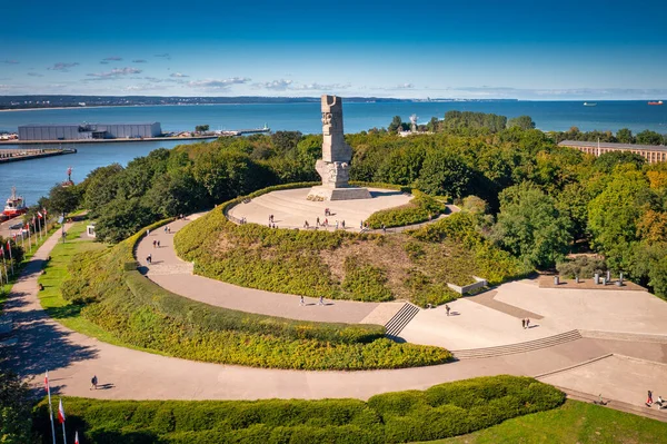 Gdansk Polonia Septiembre 2022 Monumento Los Defensores Costa Península Westereplatte — Foto de Stock