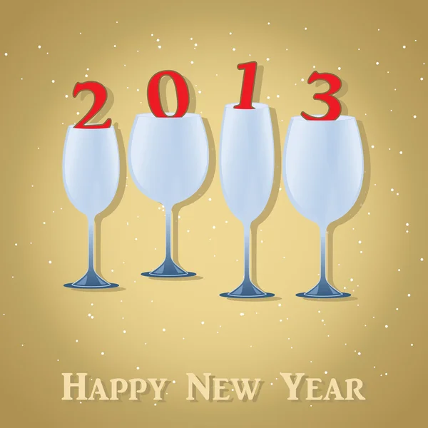 New Year 2013 Celebration - Stylish Wine Glass. Vector illustration. Eps 10 — Stock Vector