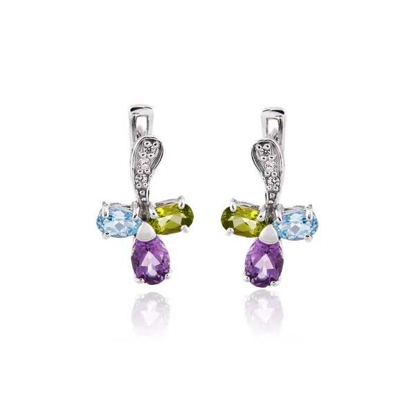 Boucles d'oreilles argent — Photo