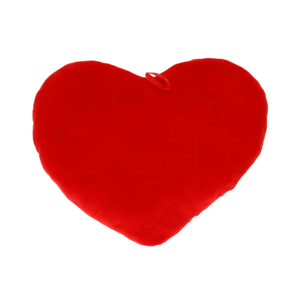 Plush heart isolated on white background — Stock Photo, Image