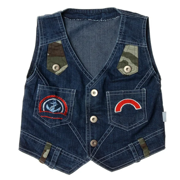 Gilet blu per bambini in denim — Foto Stock