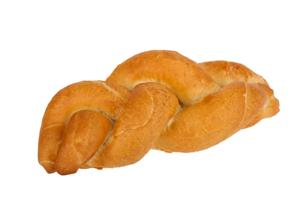 프랑스 빵 롤에 고립 된 흰색 배경 — 스톡 사진