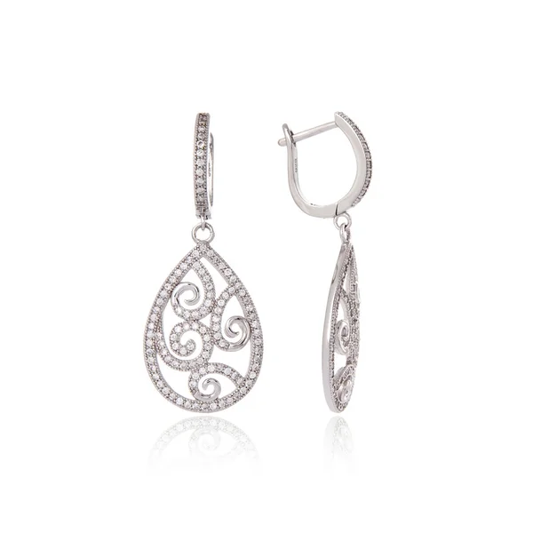 Boucles d'oreilles argent — Photo