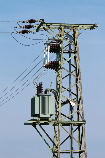 Column high voltage with transformer — Stock Photo, Image