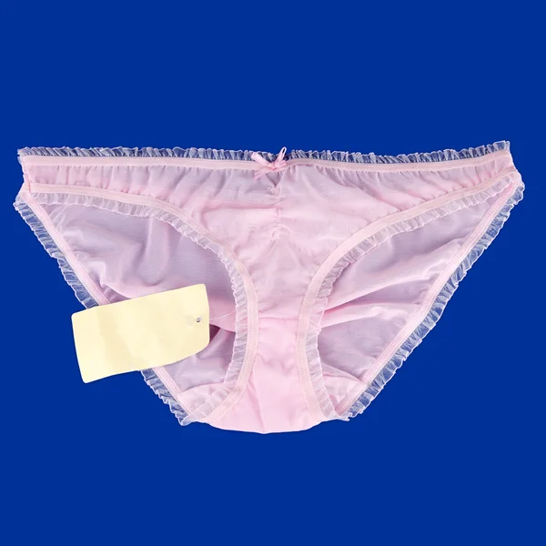 Stylish panties isolated on blue background. — Stock Photo, Image