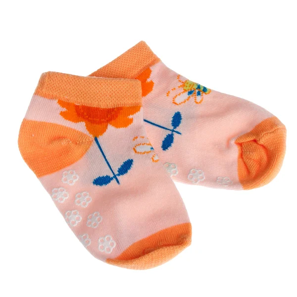 Dětské ponožky izolované na bílém pozadí — Stock fotografie