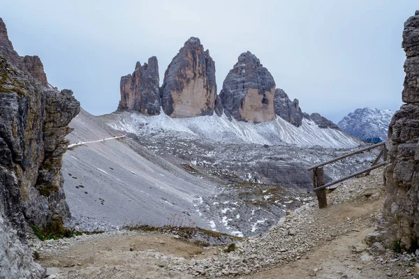 Gezicht Beroemde Toppen Van Tre Cime Het Nationaal Park Tre — Stockfoto