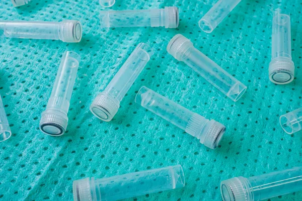 Plastic Test Tubes Caps Collection Samples Sampling Tubes Laboratory Examination — 图库照片