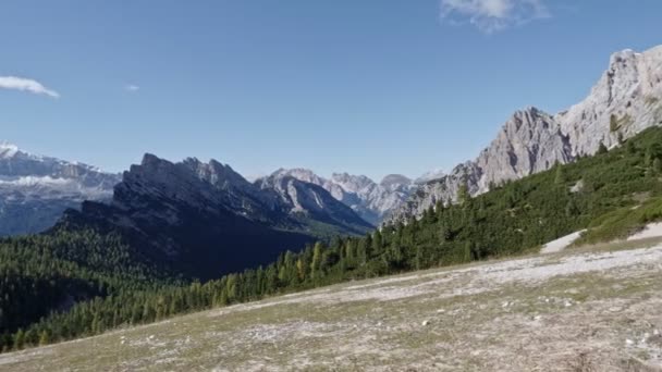 Grupo Montaña Tofana Con Pico Más Alto Tofana Rozes Montañas — Vídeos de Stock