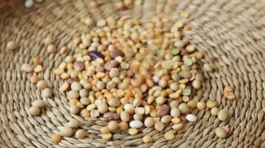 Mixture of legumes in nature bowl
