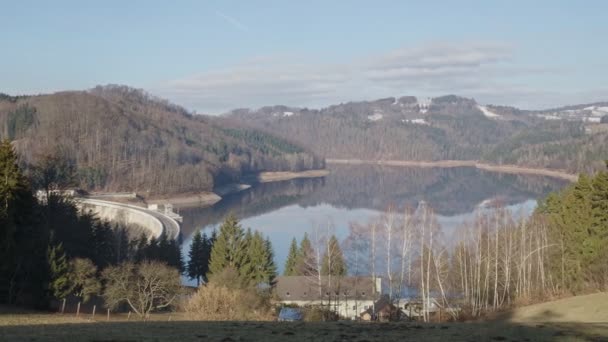 Водосховище Вір Резервуар Питної Води Гідравлічної Електростанції Чеська Республіка — стокове відео