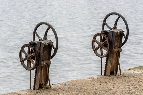 Schleusentor Teich Trebon Tschechien Schleusenventil — Stockfoto