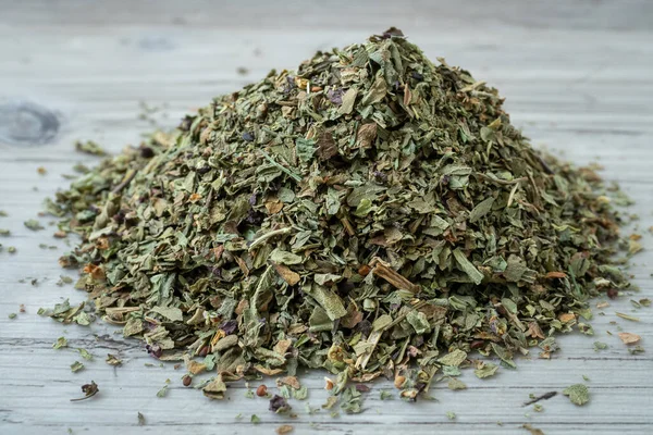 Dried Natural Basil Spice Ocimum Basilicum — стоковое фото