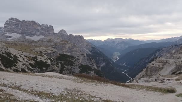 Famous Peaks Dolomites Tre Cime Lavaredo National Park Dolomiti Alps — Stok video