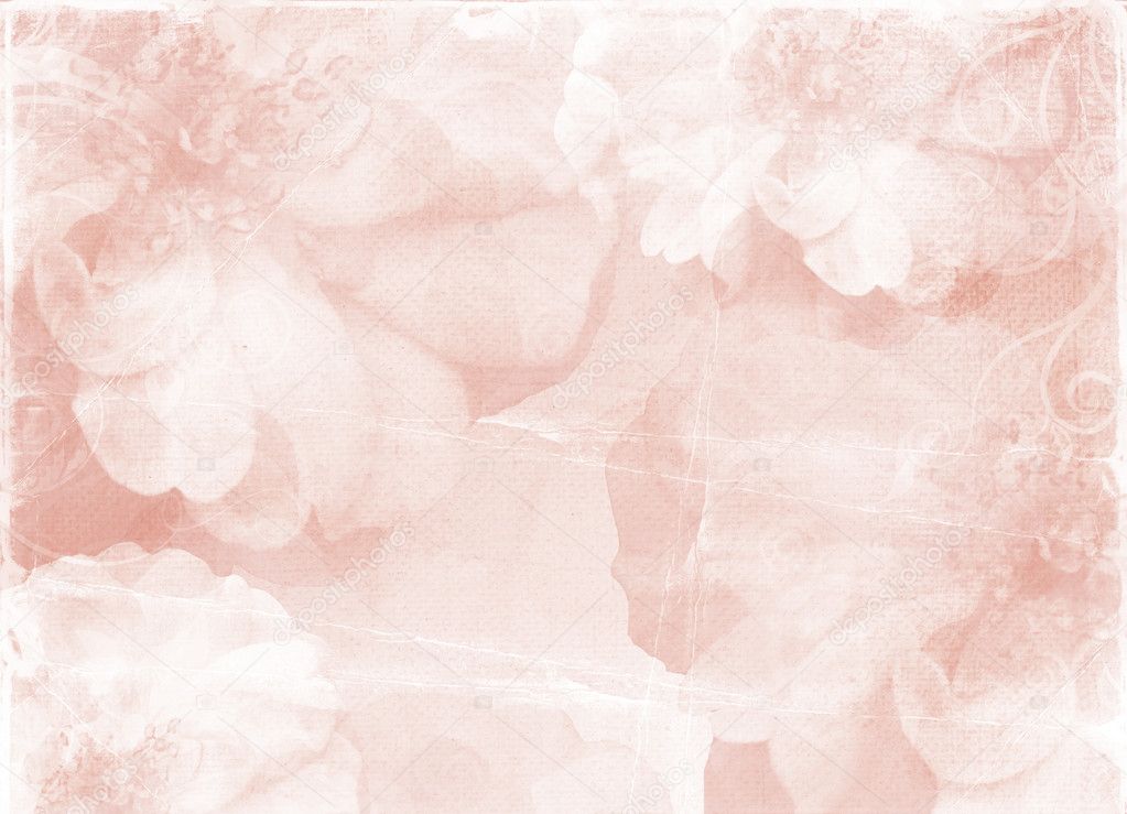 Vintage romantic paper background with roses