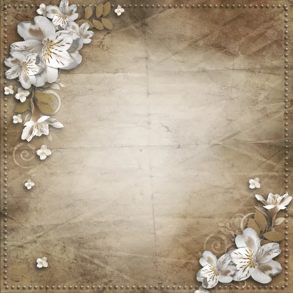 Fondo vintage con flores para felicitaciones y — Foto de Stock