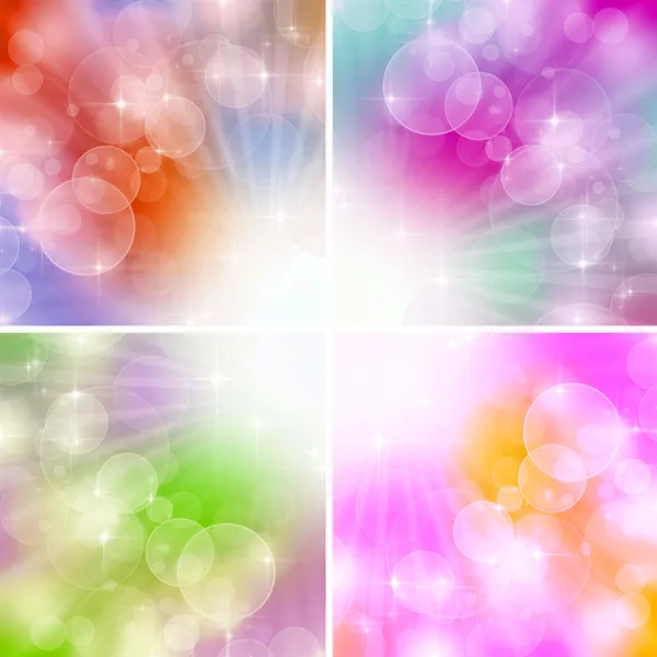 4 színes fények háttérben a Bokeh — Stock Fotó