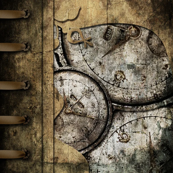 Grunge arka plan ile antika saatler
