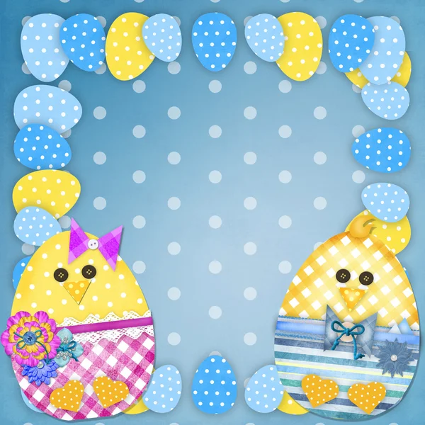 Easter card with a boy chick — Stock Photo, Image