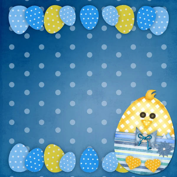 Easter card with a boy chick — Stock Photo, Image