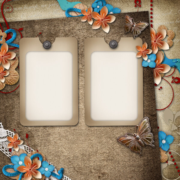 Card for invitation or congratulation on vintage background