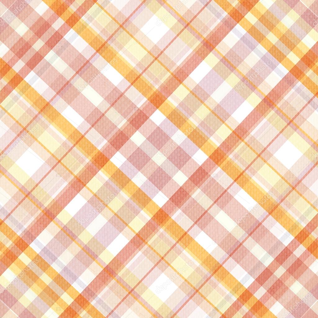 Retro beige, pink, white and orange plaid pattern