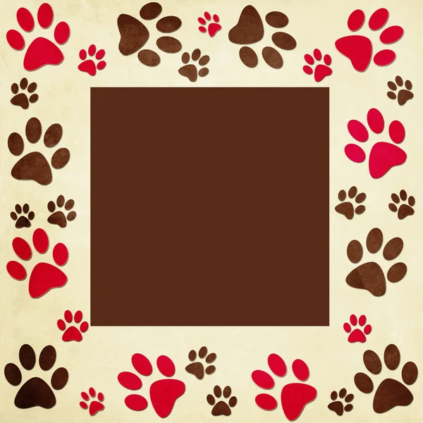 Animal paws frame — Stock Photo, Image